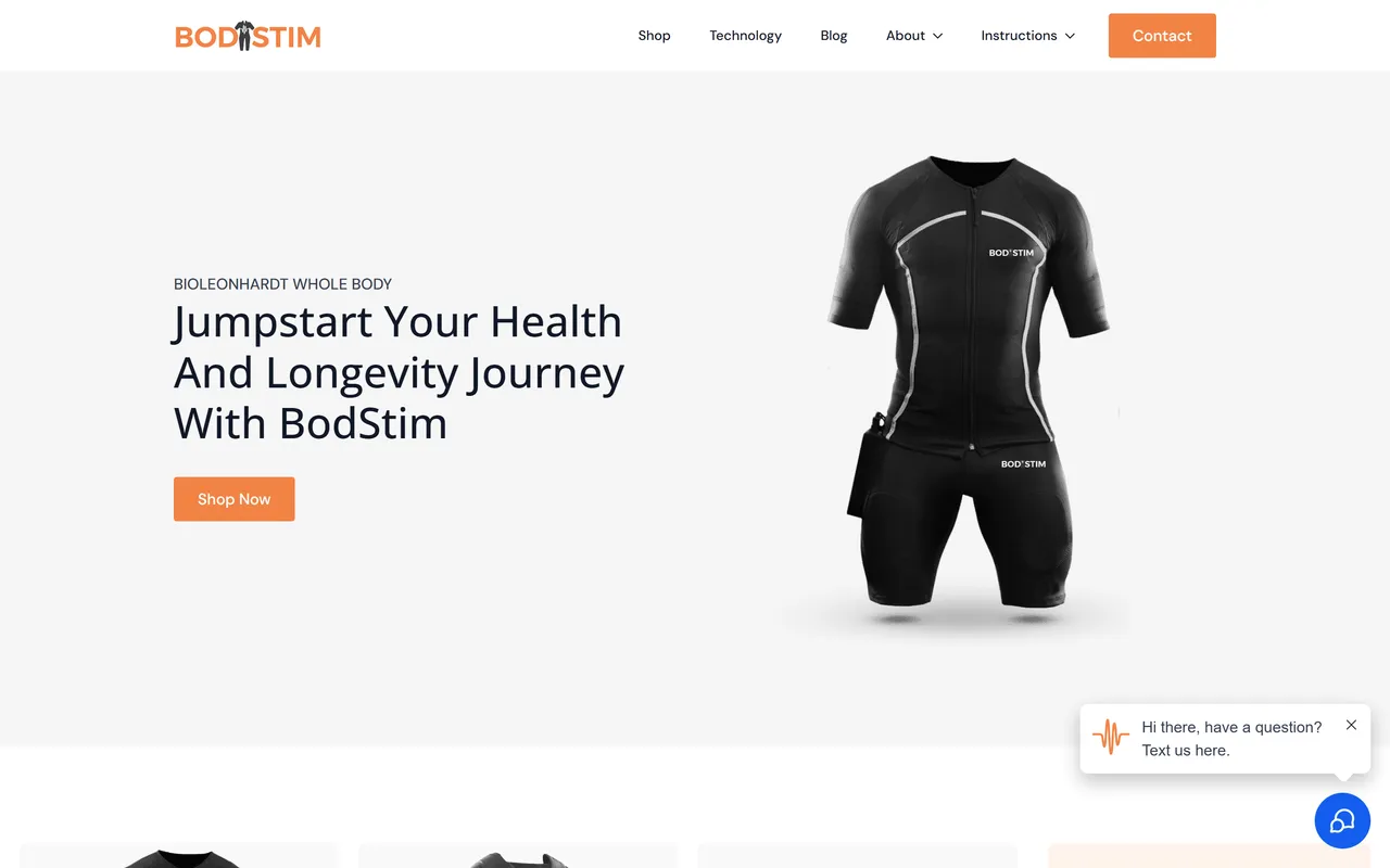 Captura del sitio de BodyStim