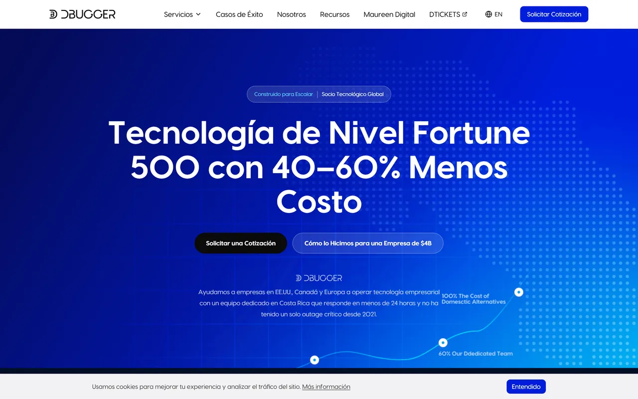 Captura del sitio de Dbuugger