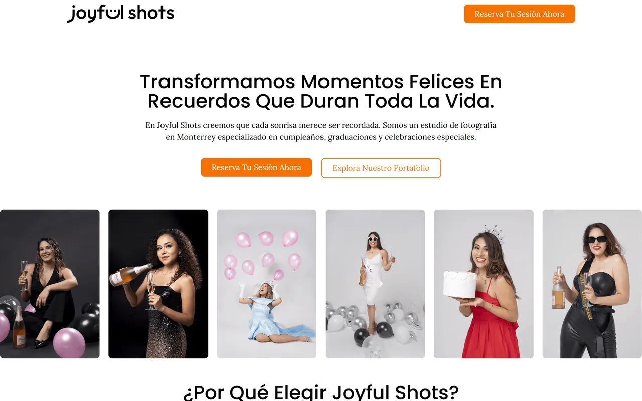 Captura del sitio de JoyfulShots