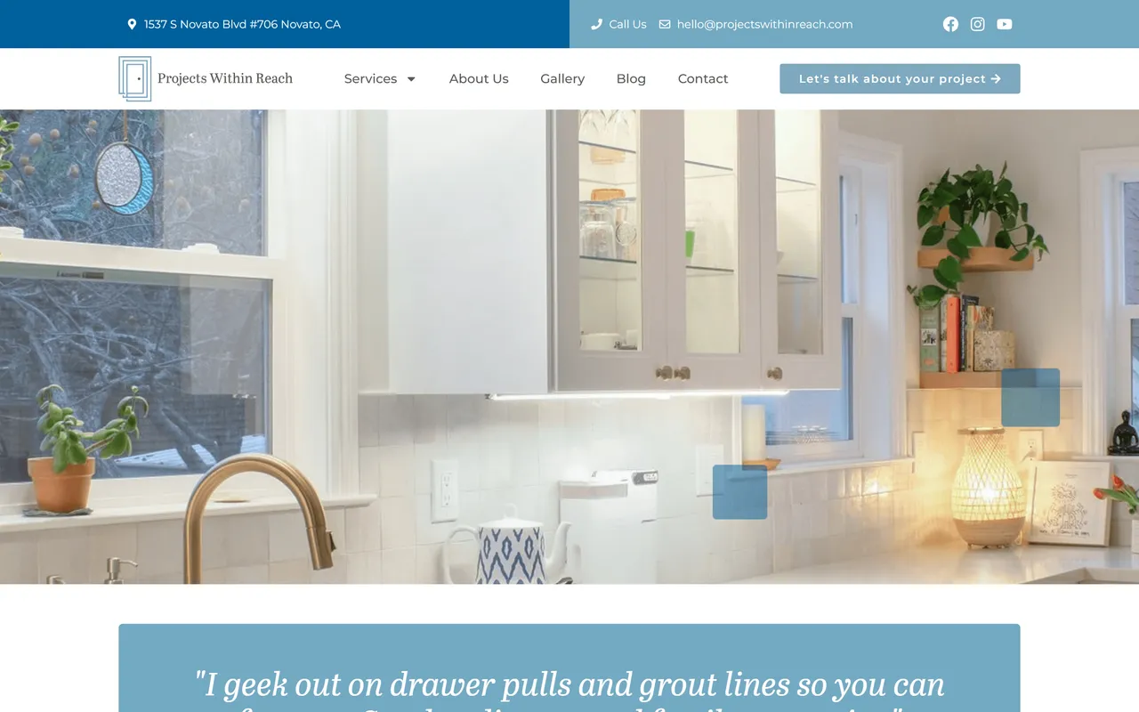 Captura del sitio de Projects Within Reach